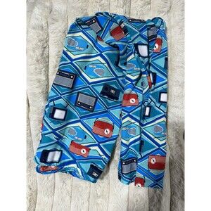 Lularoe Women's Leggings Retro Radio TV Midcentury Modern Aqua Red Black TC NWOT